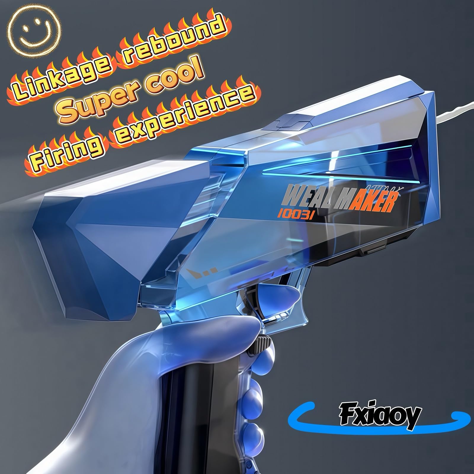 Novel Electric Water Gun Summer Toy, 26 to 32 FT Long Range Auto Water Blaster, Triangular Large Capacity Water Storage Tank, Beach Toys for Adults/Kids.