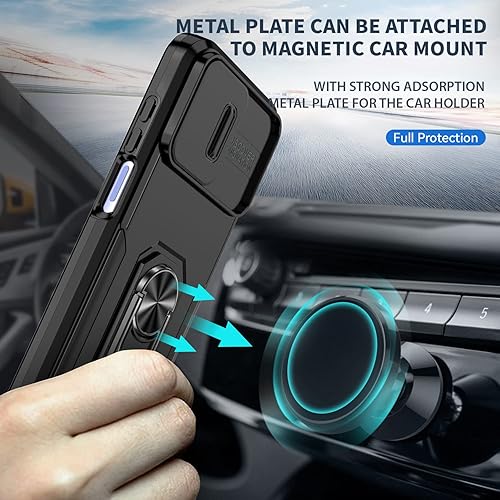 Miniatura 6 de Funda para Motorola Moto G 5G 2023 con cubierta deslizante para cámara + protector de pantalla de vidrio templado, protección completa de la cámara