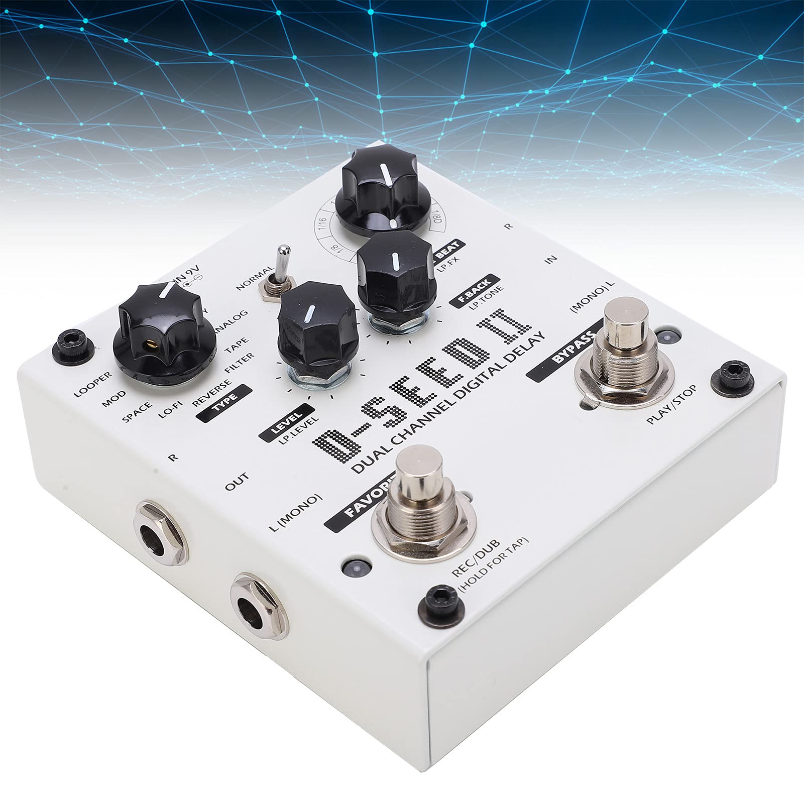 Delay-Effekt, 8 Digitale Delay-Effekte, Stereo-Delay, Stompbox-Delay-Modi, Stereo-Zweikanal für E-Gitarre, 2000 MS, DC9 V, 220 MA