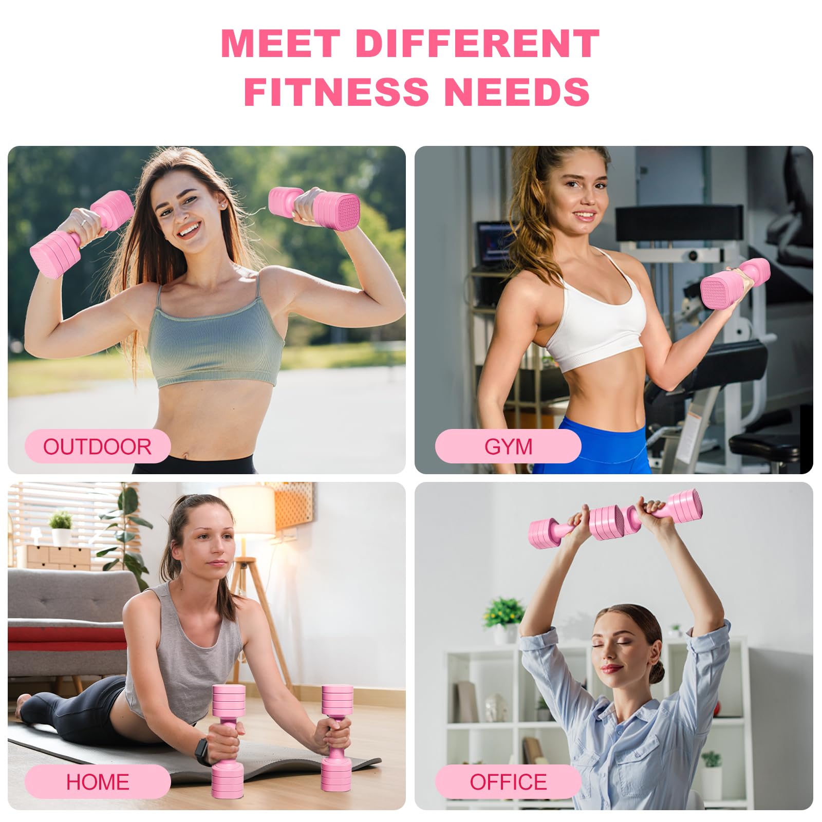 4,54 KG Hanteln Verstellbar, 4 in 1 Kurzhanteln Verstellbar für Frauen Männer Hantelset Kurzhantel Set Kurzhantel-Set für Home Gym Übung Workout Krafttraining Workout