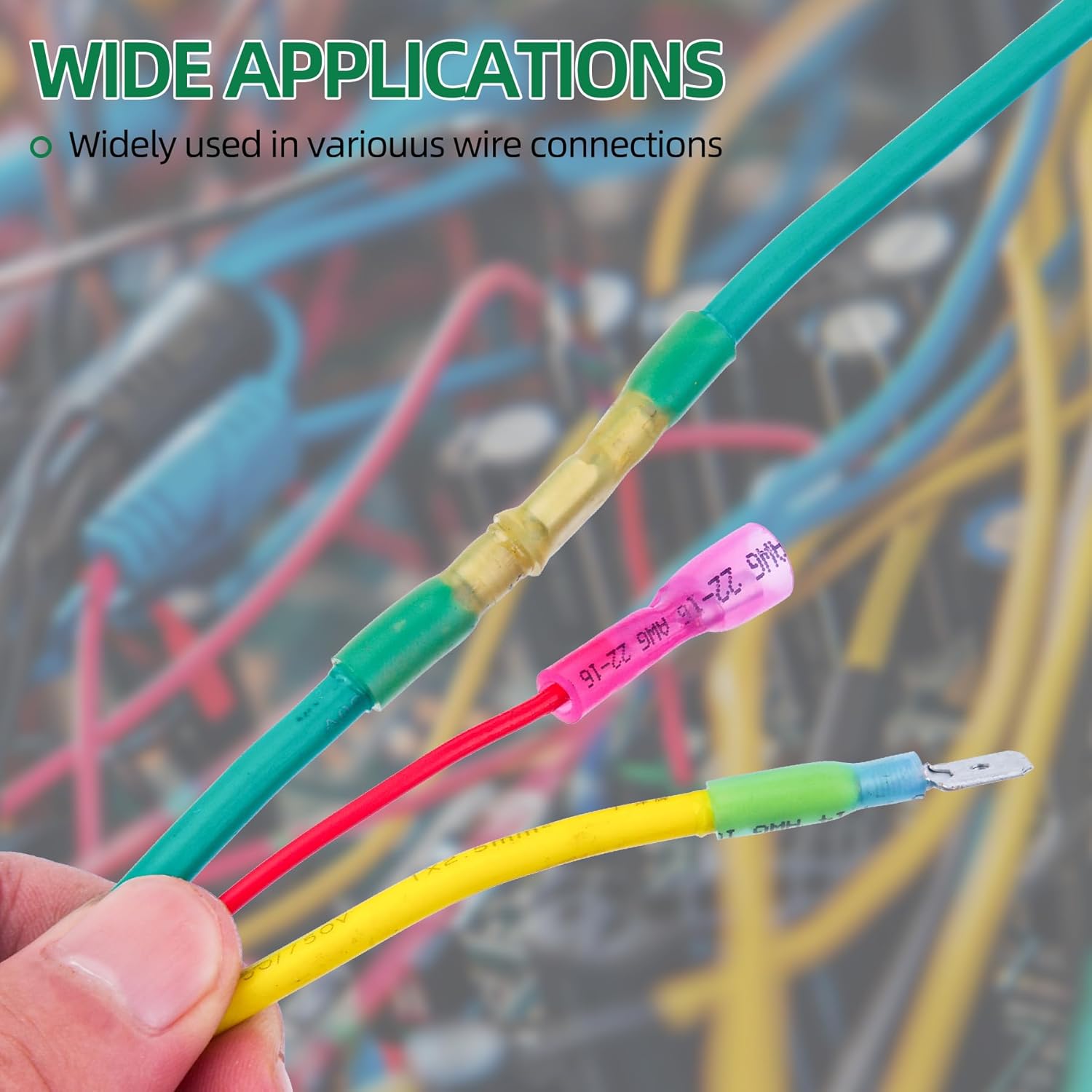 100pcs Heat Shrink Spade Connectors，Awg12-10 Male and Female Heat Shrink Quick Disconnect Wire Connectors，Wire Spade Connectors - Female Spade Connector Heat Shrink