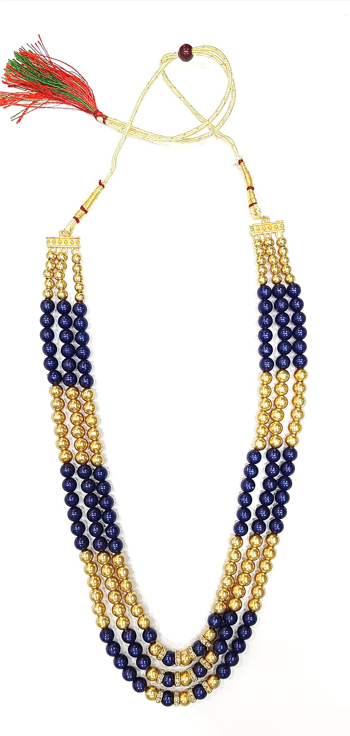 Pinkart Gem For a Gem Three Layers Sherwani Mala,Color & Golden Wedding Necklace with Adjustable Rope. (Navy Blue) (B0C2YKS99T) Amazon Price History, Amazon Price Tracker