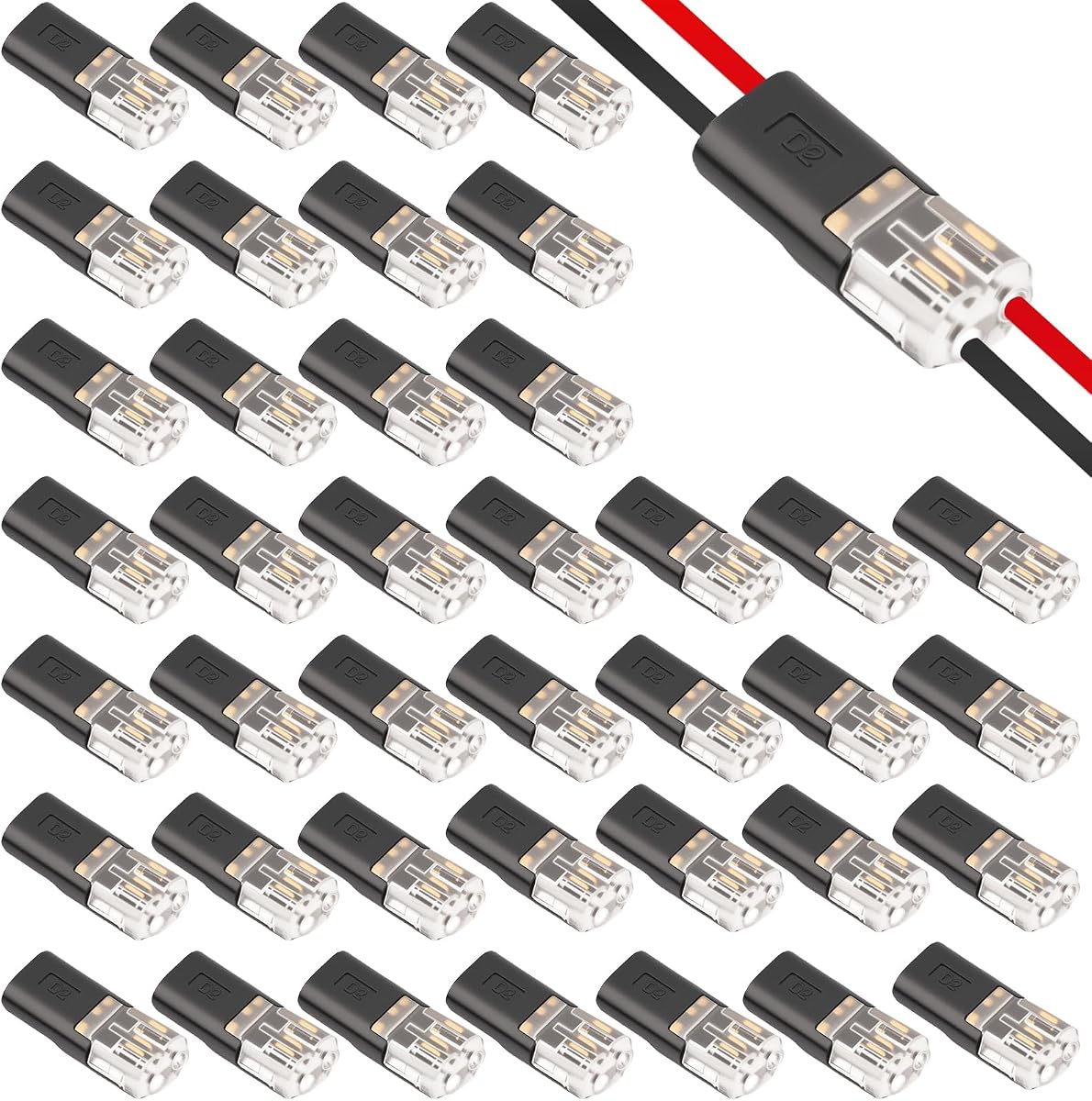 40 Pcs Low Voltage Double Wire Plug in Connector
