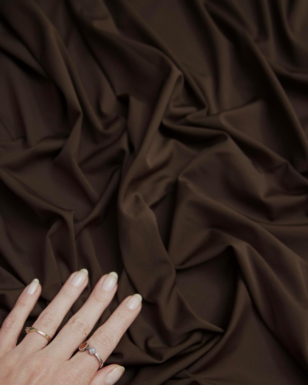 Kiki Textiles Butter Sculpt Spandex Knit Fabric by The Yard – 4-Way Stretch Ultra Soft Opaque Body Shaping Fabric for Leggings, Activewear, Dresses & Loungewear – 58" Wide (Chocolate Brown, 3 Yard)