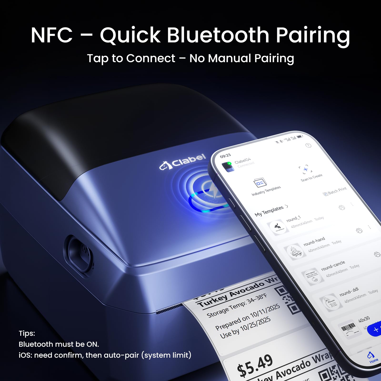 CLABEL G4 Bluetooth Etikettendrucker 4x6 für Kleinunternehmen