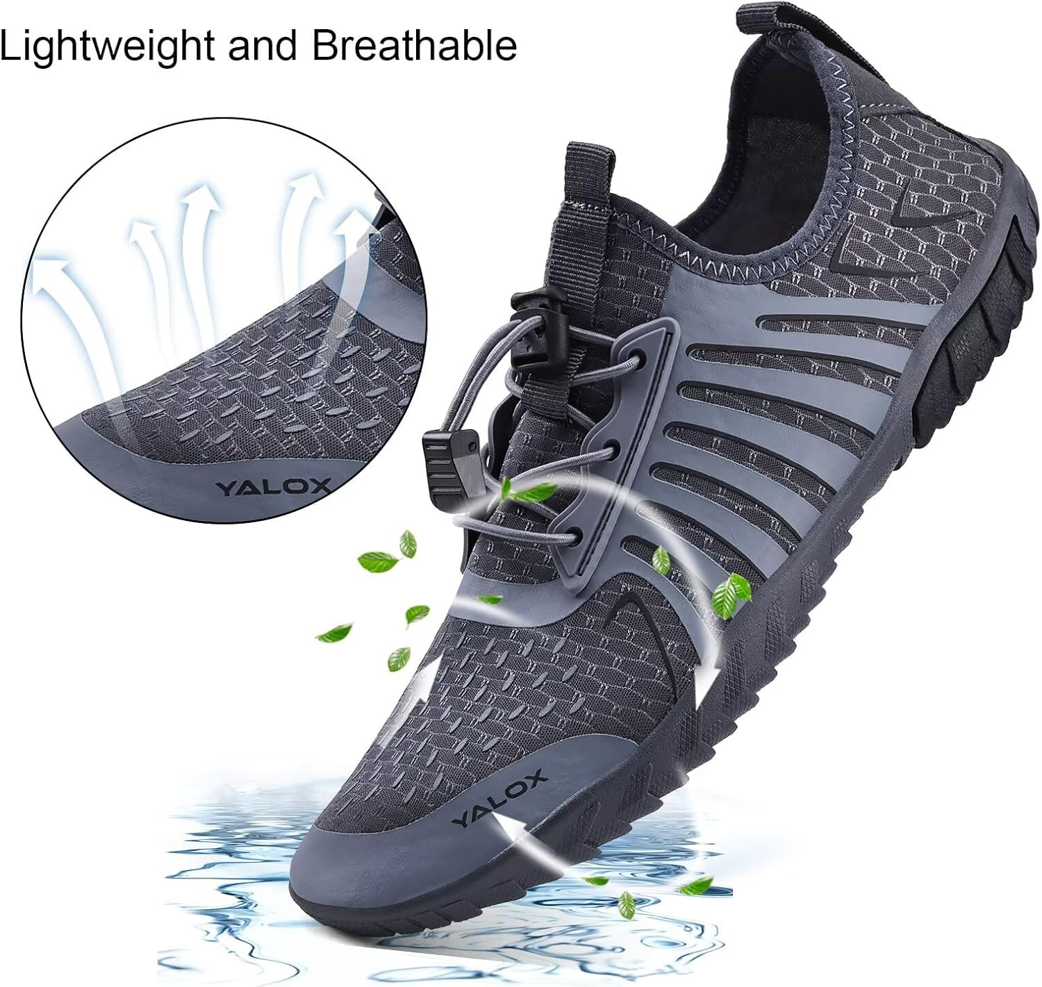 YALOX Water Shoes Men's Women's Swim Shoes Outdoor Beach Barefoot Quick-Dry Aqua Pool Socks Swimming Yoga Surfing Exercise
