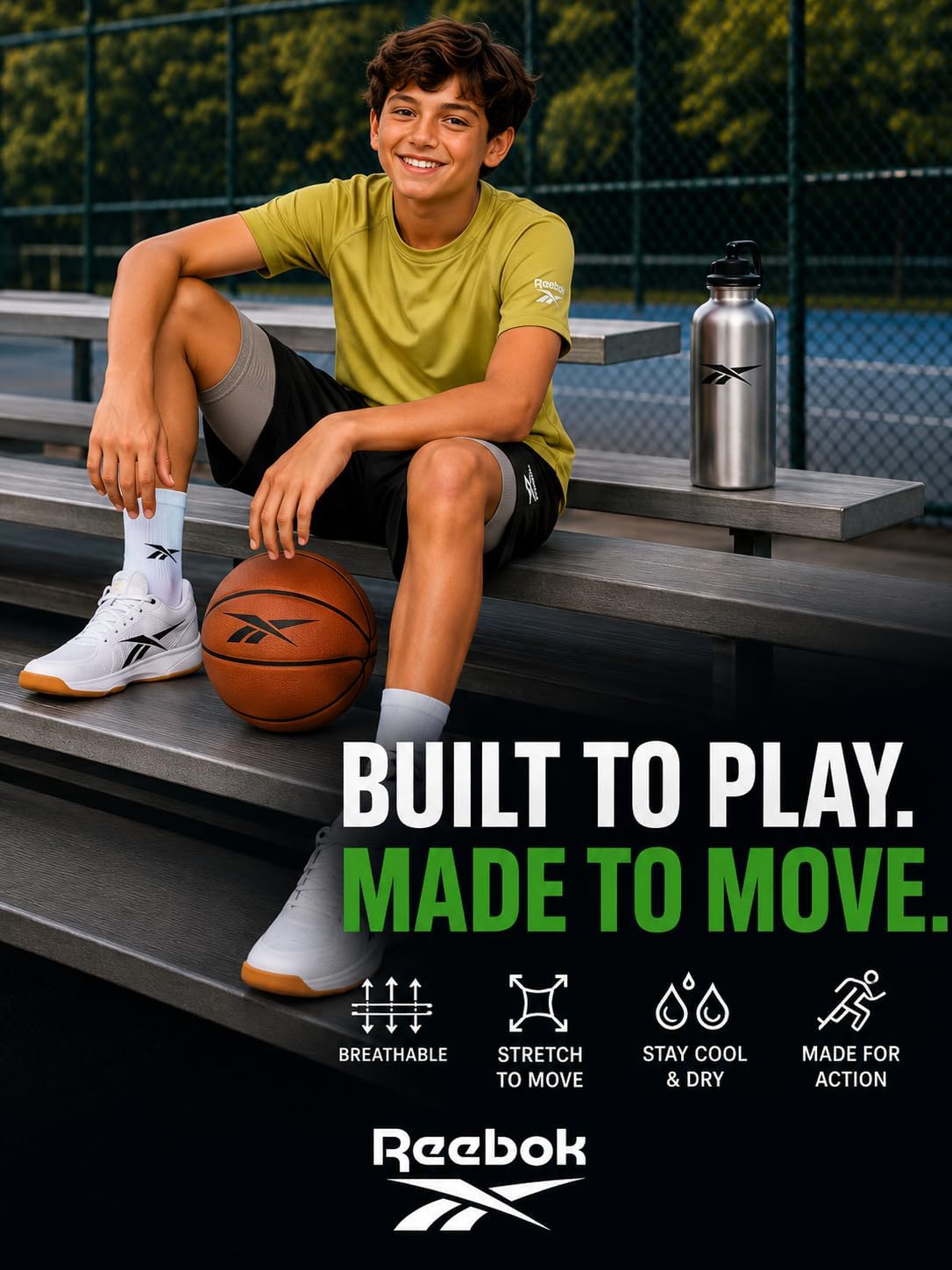 Reebok Boys Graphic Tee & Compression-Lined Gym Shorts 2-Piece Set