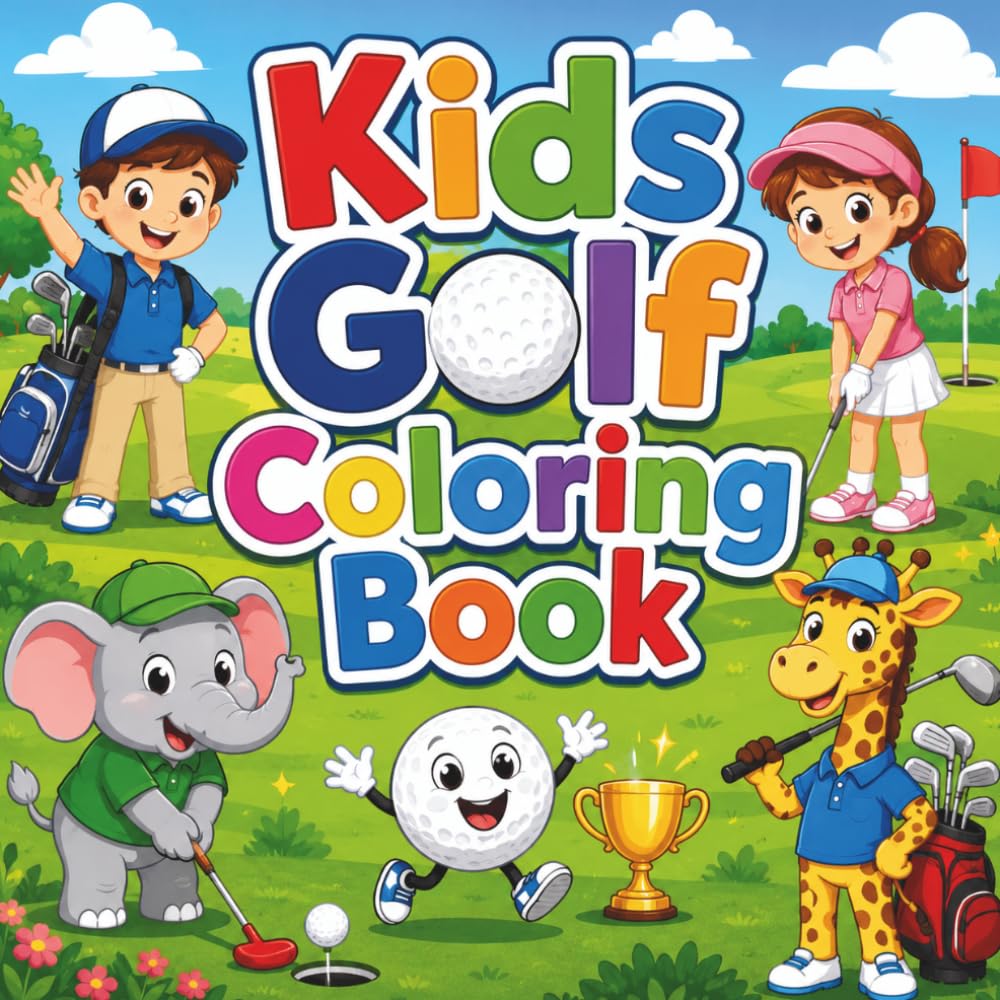 Kids Golf Coloring Book: Golf Fun with Cute and Easy Coloring Pages for Children