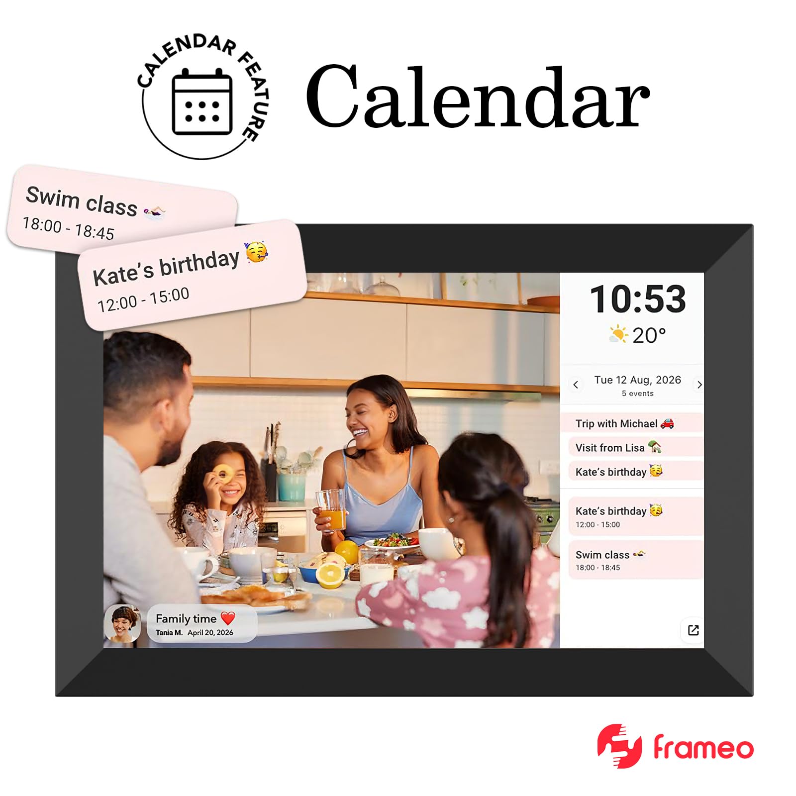 32GB FRAMEO 10.1 Inch Smart WiFi Digital Photo Frame 1280x800 IPS LCD Touch Screen, Auto-Rotate Portrait and Landscape, Built in 32GB Memory, Share Moments Instantly via Frameo App from Anywhere — Amazon image 5