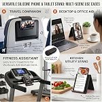 Portable Foldable Silicone Phone Holder, Flexible Silicone Aluminum Phone Holder Stand, Bendable Rollable Foldable Design, for Phone Tablet (Black)