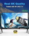 Yauhody 8K HDMI 2.1 câble 6ft (5 Boîte), 48Gbps Haute vitesse HDMI Câble, Nylon tressé, Conneteurs dorés, Coque en aluminium, Supports 8K 60Hz,4K 120Hz/144Hz,10K,2K,HD,3D,Dynamique HDR,HDCP 2.2,4 : 4 :