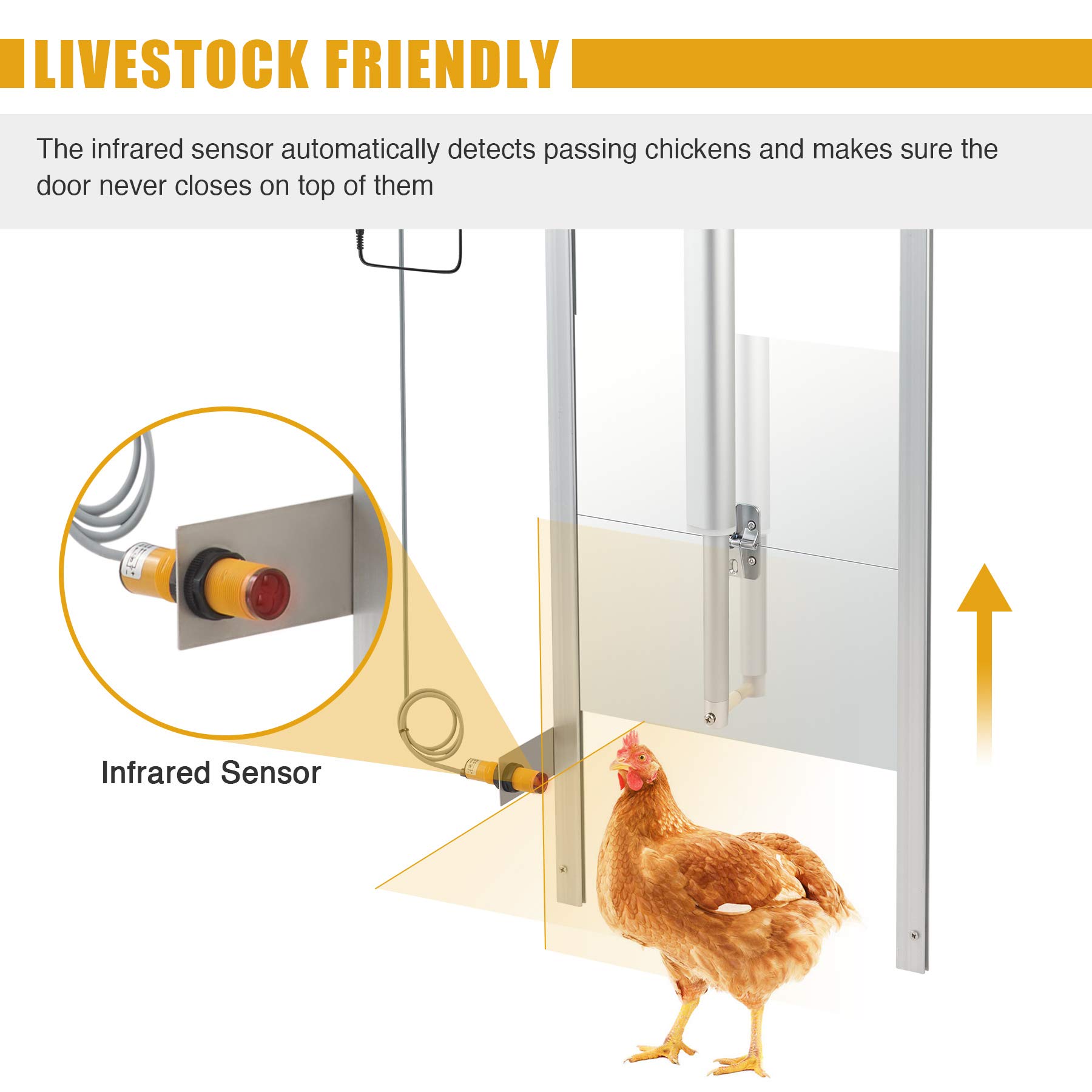 COZ Automatic Chicken Coop Door, Auto Chicken Door with Timer