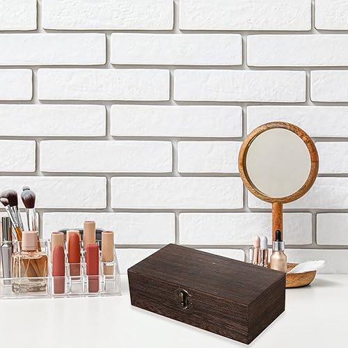 Miniatura 5 de Caja de almacenamiento de madera vintage, caja de regalo rectangular de madera maciza, cajas de recuerdos con tapas para estuche de gafas de sol,