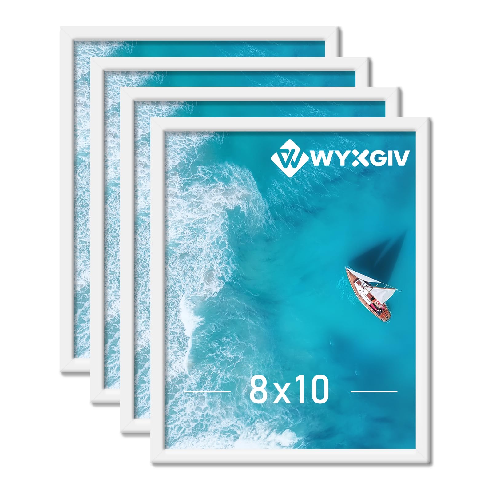 White 8x10 Picture Frame Set of 4 Lightweight yet Durable Frame