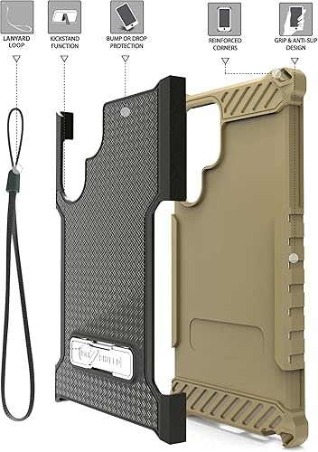Miniatura 2 de Beyond Cell Tri-Shield - Funda para teléfono con soporte compatible con Samsung Galaxy S22 Ultra grado militar, probado contra caídas, resistente de