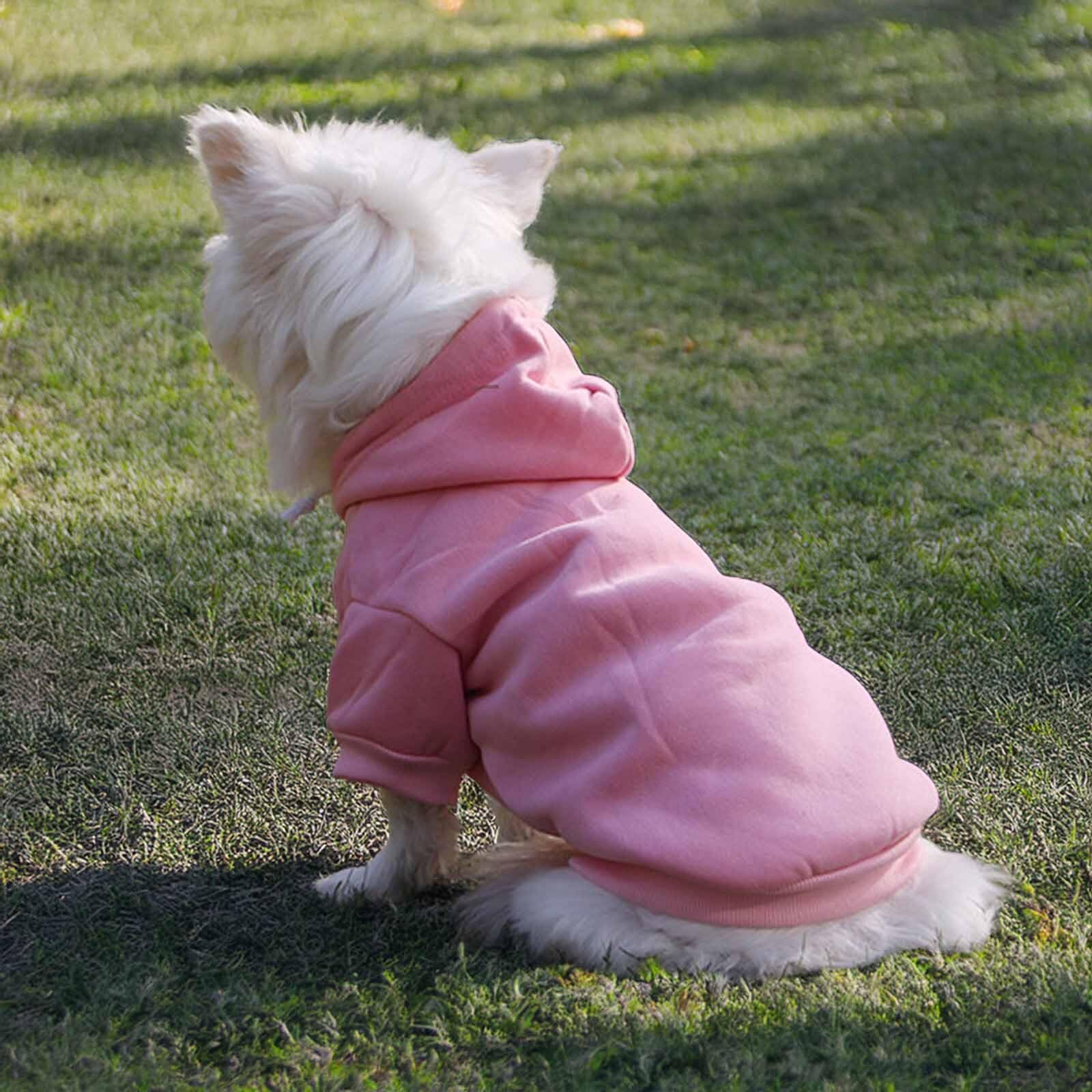 Monkimau Hundepullover Hoodie für kleine bis große Hunde – Warmer Fleece – Herbst- und Winterkleidung – XS bis XXXL – 10 Farben (Blau, XS)
