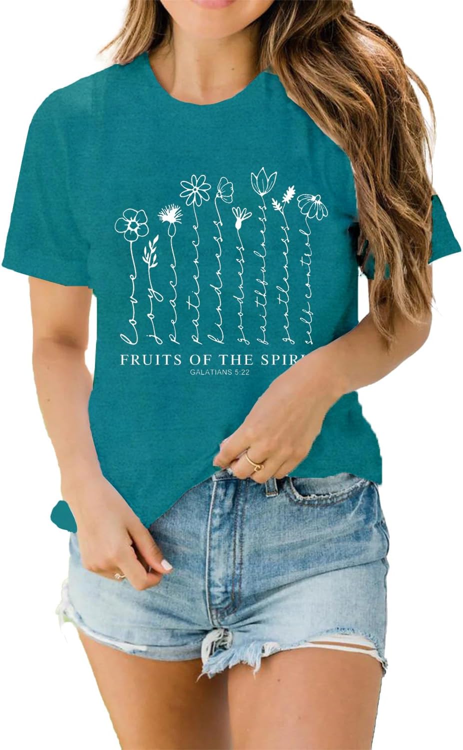 LBP Christian T-Shirts for Women Faith-Based Tee Top Fruit of The Spirit Shirt - Image 5