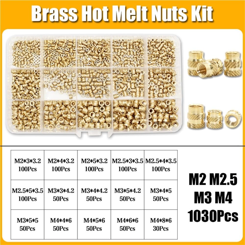 Inserto roscado de latón Insertos termofusibles termofusibles(1240piece M3M4)