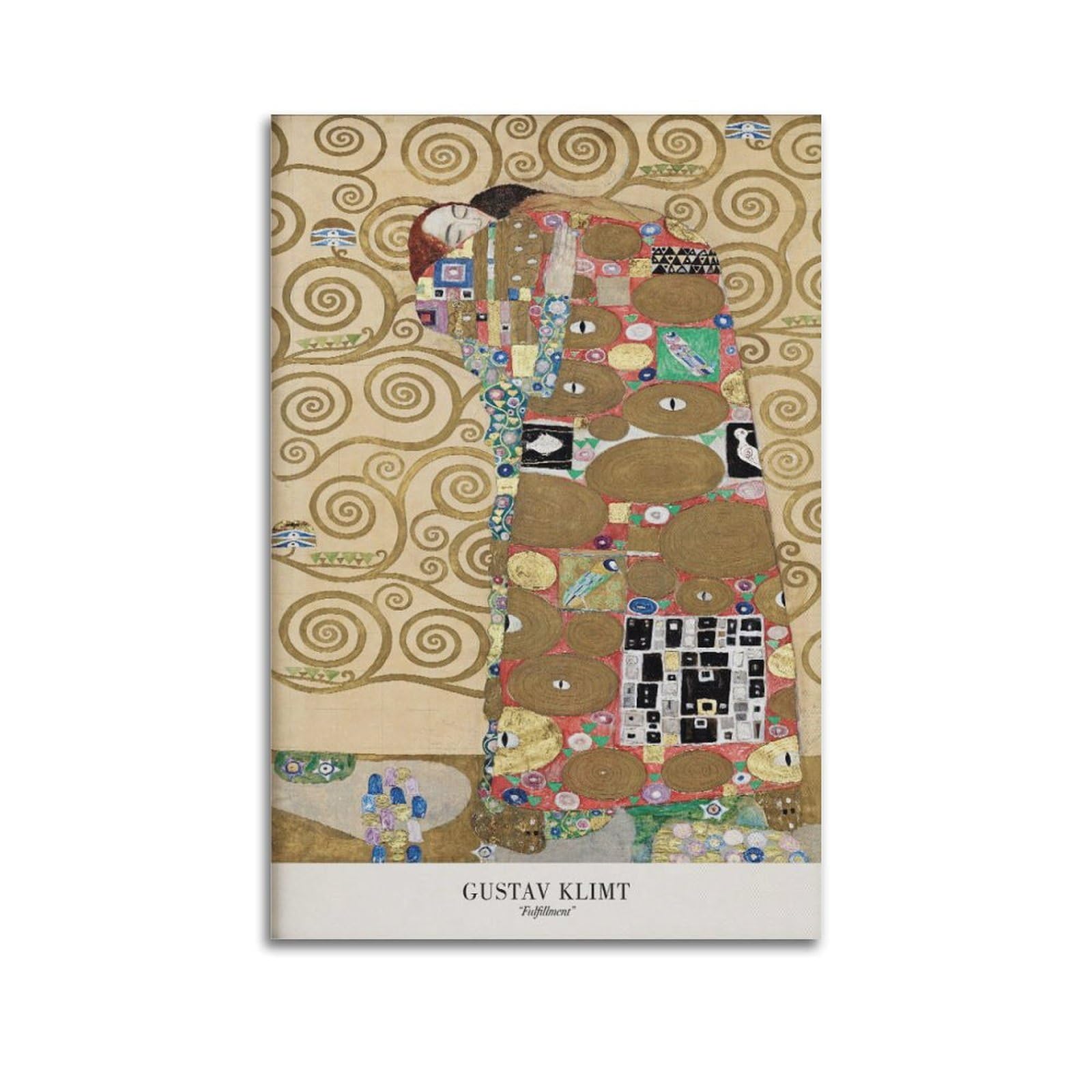 xiaoxiaoshen Gustav Klimt 'the Kiss' Nouveau Decor Canvas Poster Wall Art Prints Room Aesthetic Murals Bedroom And Living Decorations 24x36inch(60x90cm)