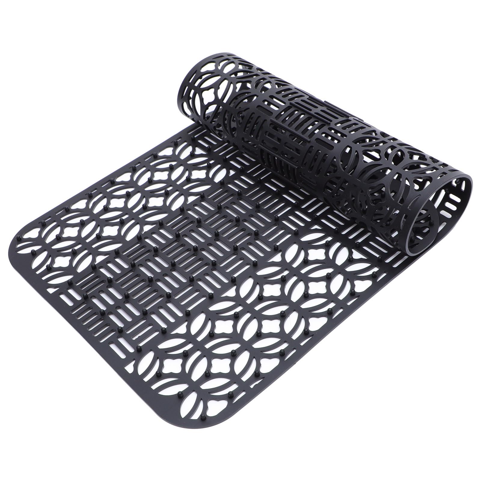 SHINEOFI Tappetino Drenante Leggero e Regolabile Nero in Silicone per Lavello per Lavello Cucina Protezione Antiscivolo come Accessorio per Cucina