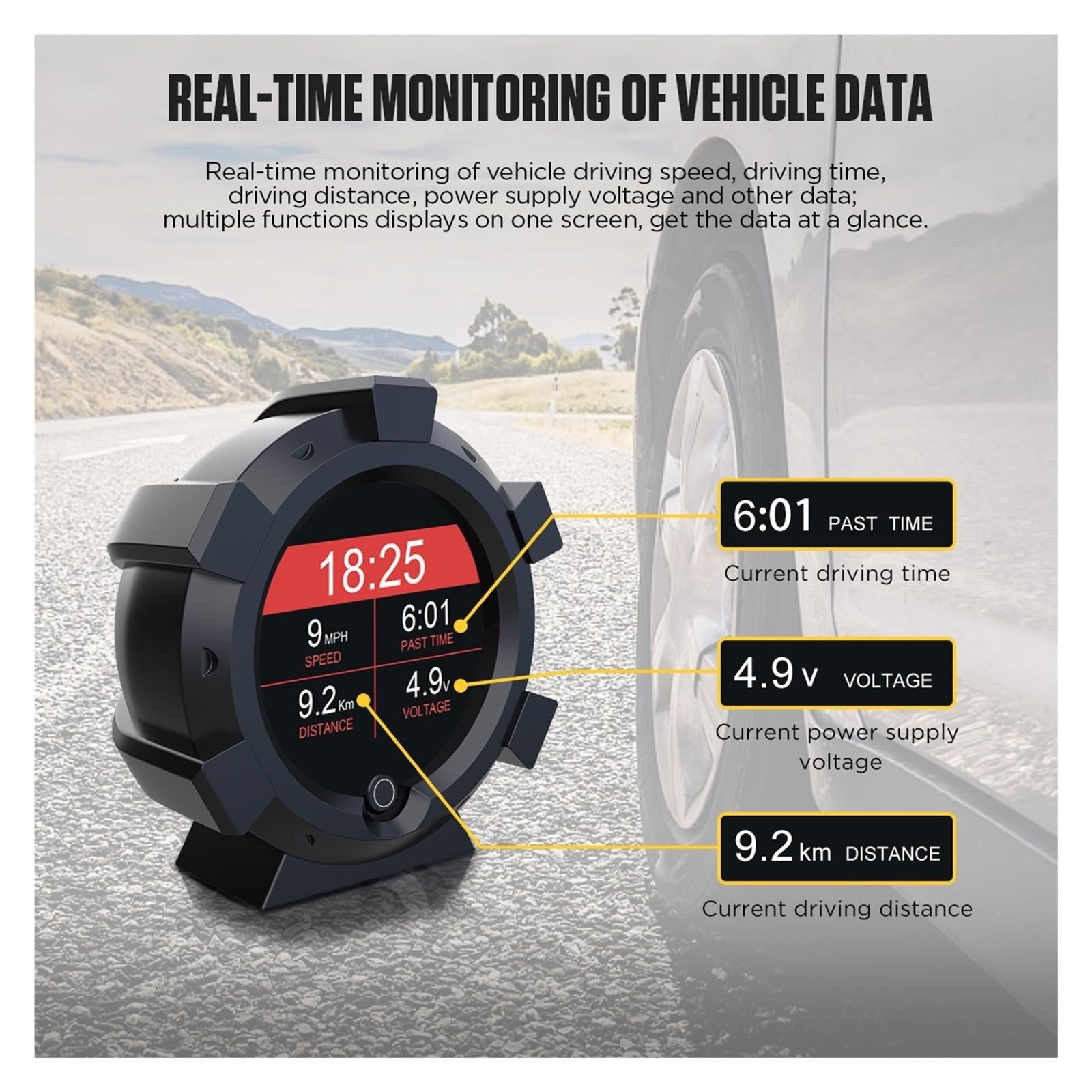 X95 GPS For Coche Medidor De Velocidad Inclinómetro Medidores De Pendiente Vehículo Todoterreno Multifunción HUD Head Up Display Velocímetro 4x4
