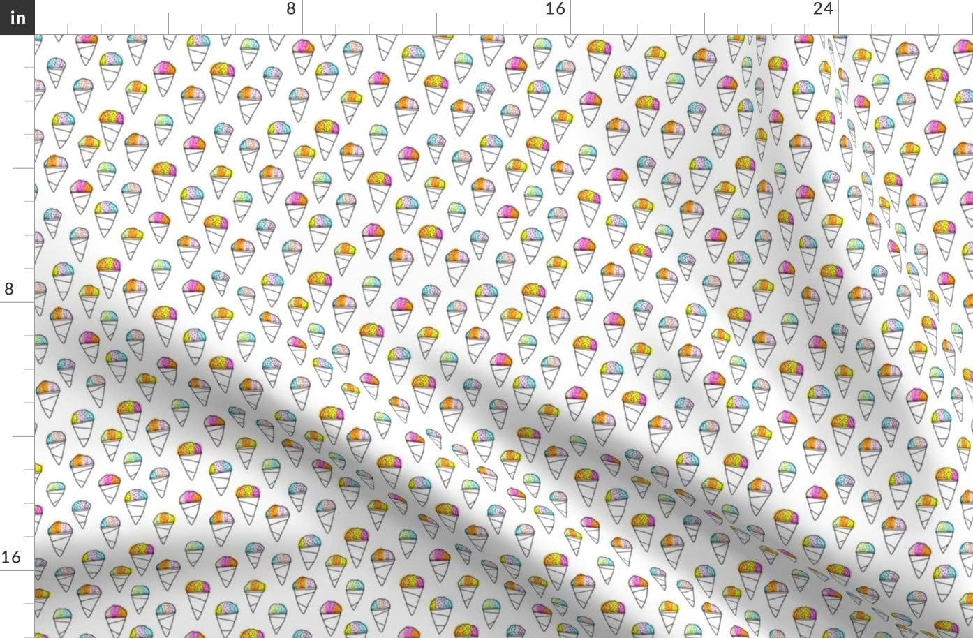 Spoonflower Fabric - Snow White Cone Carnival Kids Printed on Organic Cotton Sateen Fabric by The Yard - Sewing Quilting Apparel Home Decor