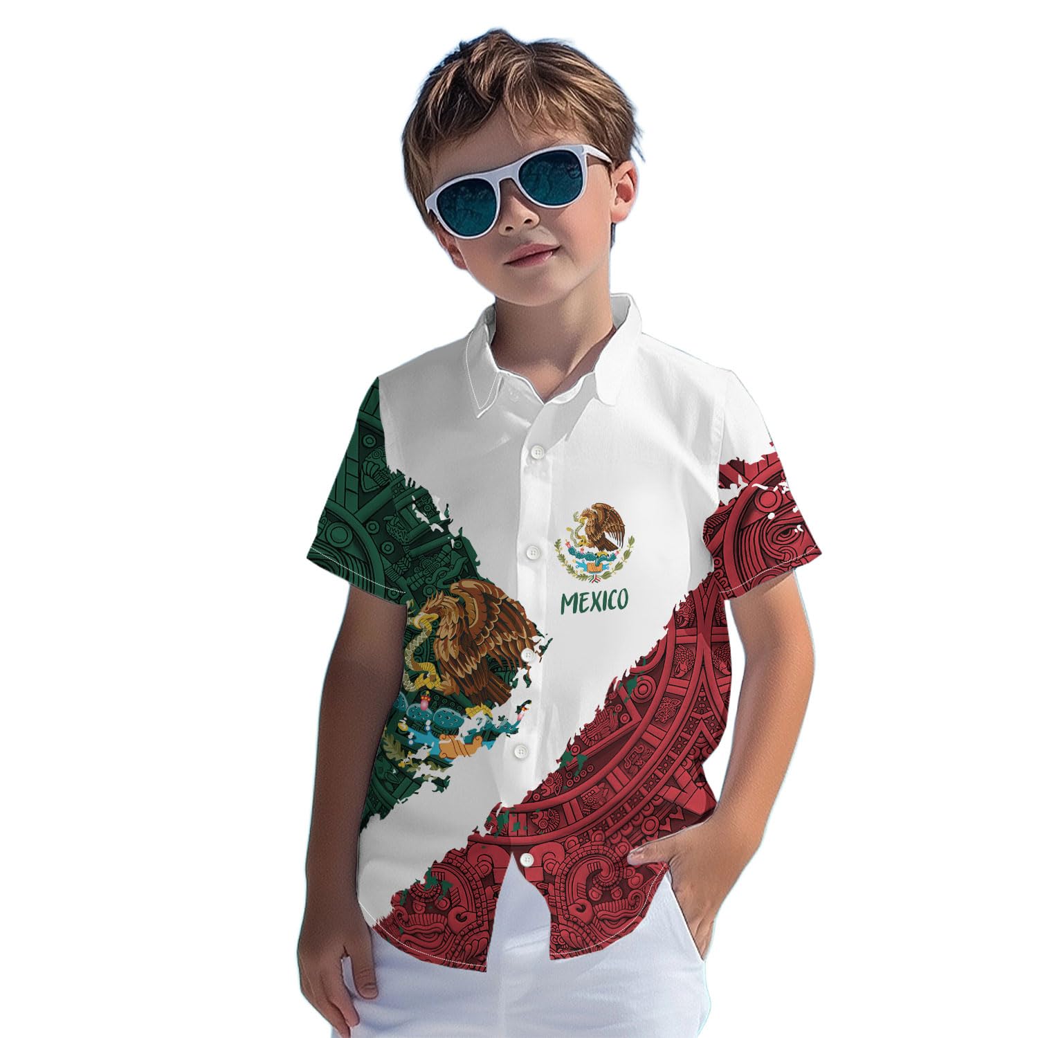 Hawaiian Shirts for Boys Funny Button Down Short Sleeve Shirt Kids Summer Beachwear Tops Aloha Shirt