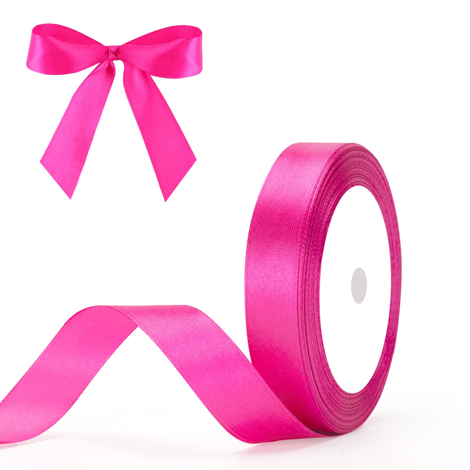 G2PLUS Baby Pink Satin Ribbons 10mm: Thick Fabric Gift Wrap Ribbons for Crafting, Party Decoration, 22m — view 50