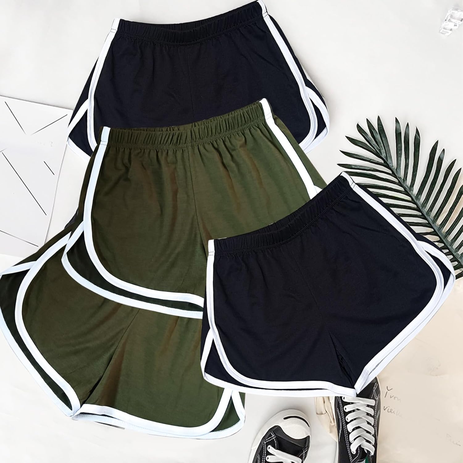 Cameway 4 Pack Women's Cotton Yoga Dance Short Pants Summer Athletic Cycling Hiking Sports Shorts - Image 3