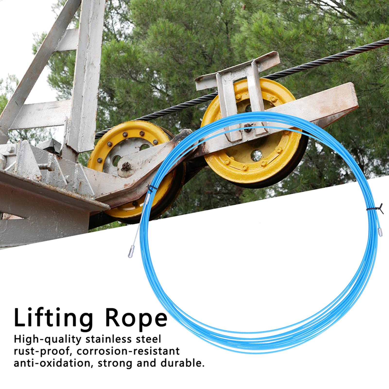 Stainless Steel Wire Rope, 20m & 0.4mm Diameter Stainless Steel Wire Stainless Steel Cable Soft and High Tensile Steel Wire for Elevator Lifting Traction