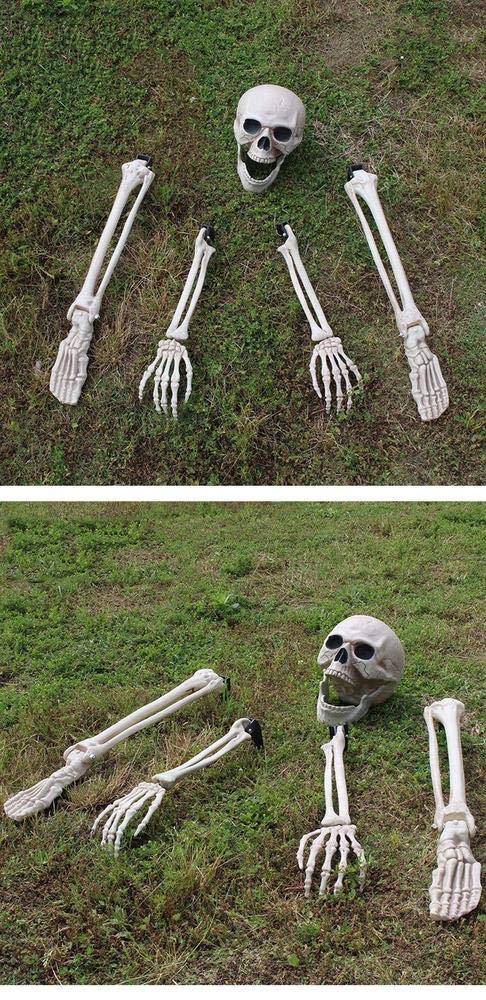 Scheletro Semi-Posabile Per Giardino Delle Fate – Halloween 5.5'' – Miniatura Invecchiata