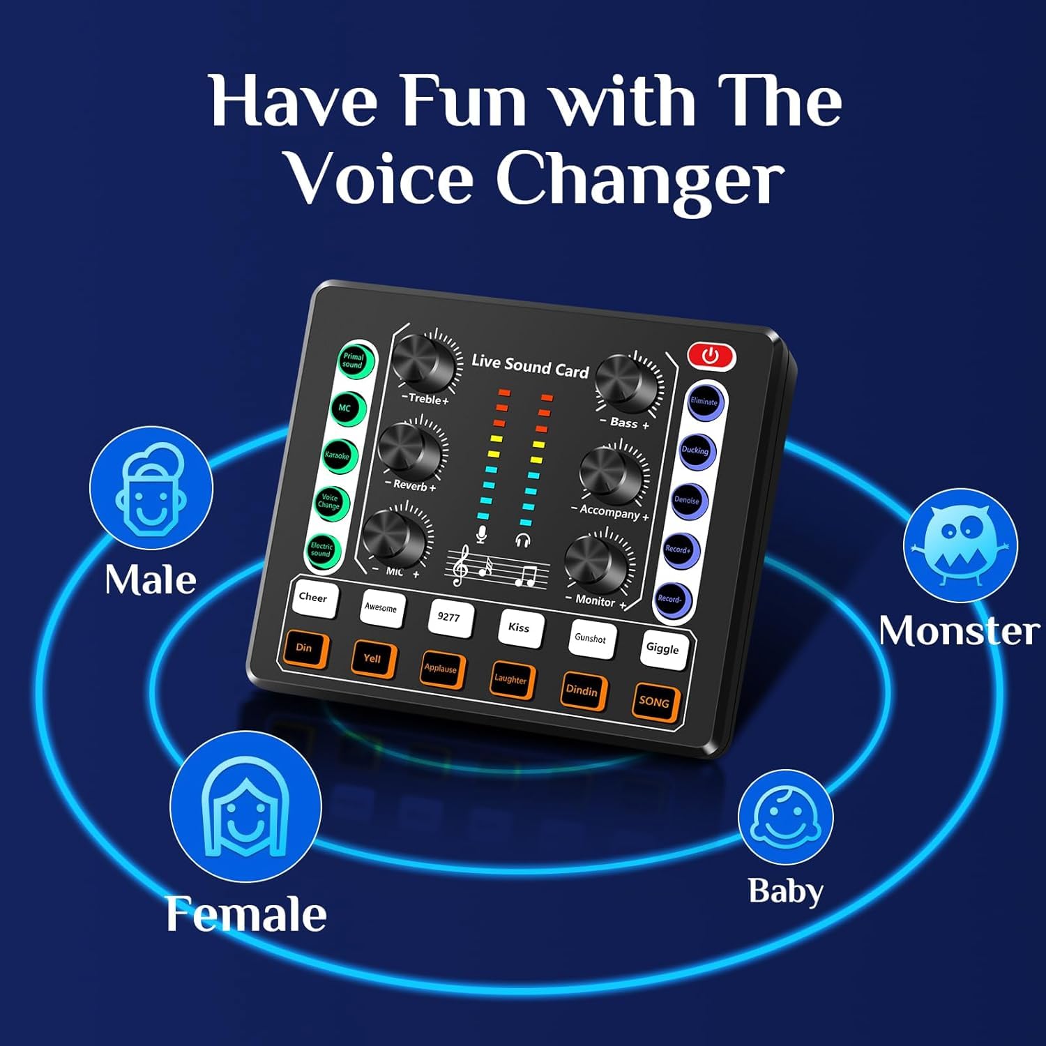 Cuifati -Mixer, Live-Übertragung, Soundkarte, 126 Effekte, Audio-Mixer, Elektrischer Sound-Mixer, Beruf V8-Soundkarte mit Mehreren Audioschnittstellen für Telefoncomputer