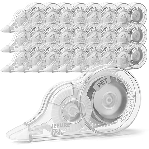 30 Pcs Correction Tape, 39.4 Ft White Wrong Out Tear-Resistant