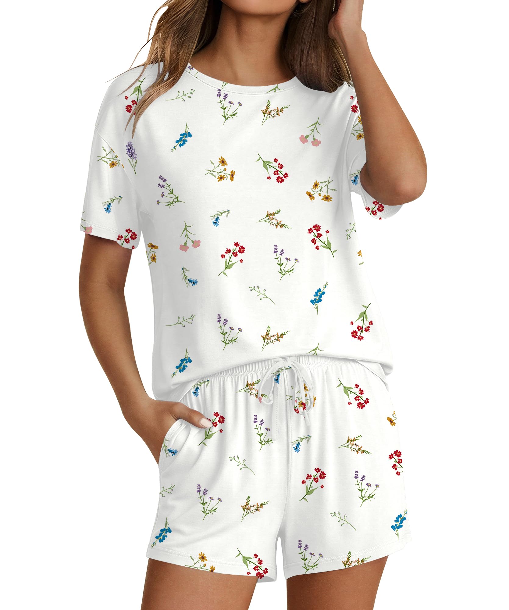 Ekouaer Pajamas for Women Set Viscose from Bamboo Pjs 2 Piece Lounge Sets