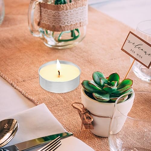 Miniatura 9 de Tarros para velas, 200 piezas de aluminio para té, recipientes vacíos, latas redondas, tazas de luz de té, envases de cera para velas, velas de té