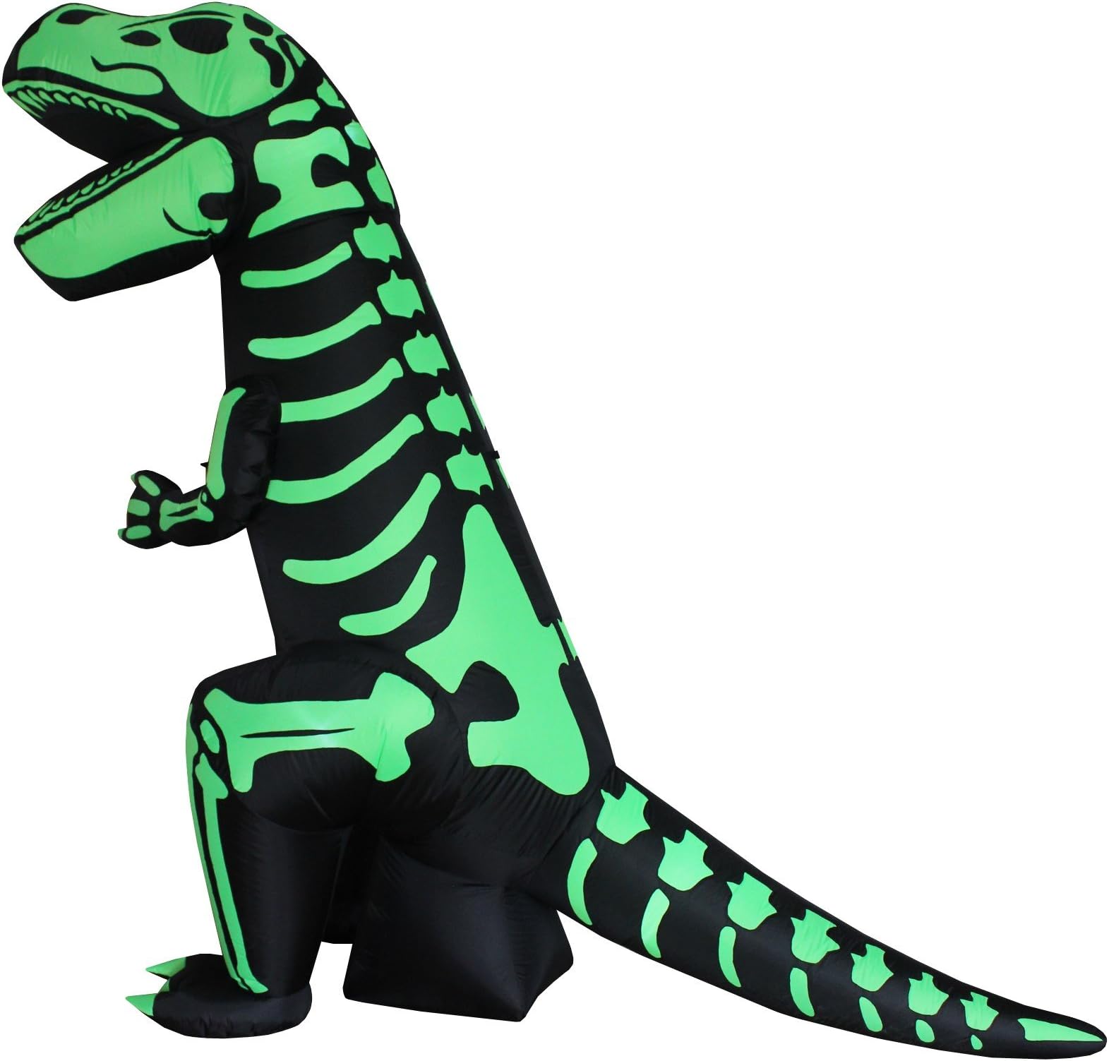 8 Foot Tall Halloween Inflatable Green Skeleton Dinosaur Tyrannosaurus T-Rex Lights Outdoor Indoor Holiday Decorations, Blow Up LED Lighted Yard Decor, Giant Lawn Inflatables for Home Family Party