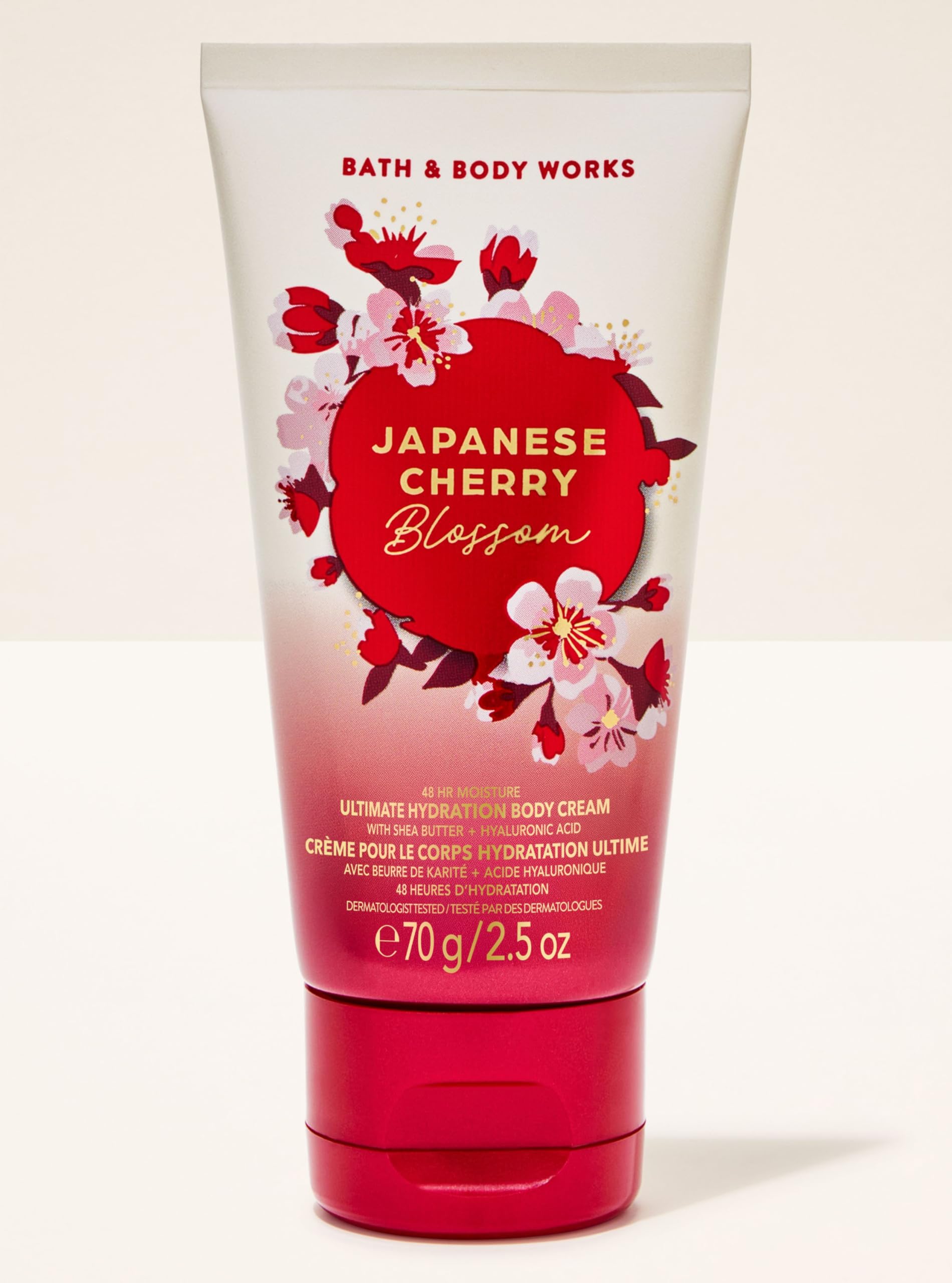 Bath & Body Works Japanese Cherry Blossom Travel Size Ultimate Hydration Body Cream (Shea Butter + Hyaluronic Acid) | 48Hr Moisture | 70 g / 2.5 oz | Fragrance - Botanicals & Blooms | Gender - Unisex-picture-21