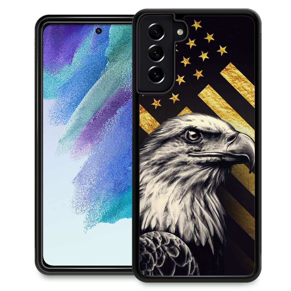 DJSOK Compatible with Samsung Galaxy S22 Plus Case, Flag Eagle Luxury Pattern Design Hard PC Scratch-Proof Soft TPU Shockproof Anti-Fall Protective Case for Samsung Galaxy S22 Plus
