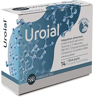 S&R Farmaceutici | UROIAL - Integratore alimentare con acido ialuronico per il Benessere delle Vie Urinarie e Valido Supporto in caso di Cistite, 14 stick packs orosolubili da 1,8 g
