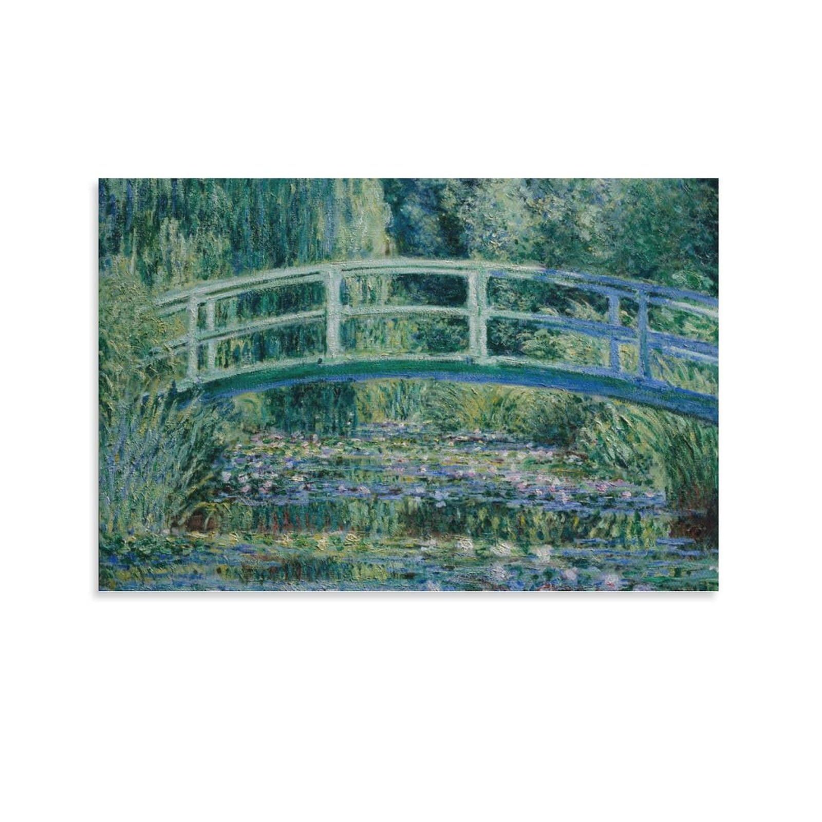 Claude Monet Wall Art,The Japanese Bridge The Water LilyPond Oil Painting,Modern Giclee Canvas Prints,Artwork Paintings on Canvas Wall Art for Home Office Decorations — image 1