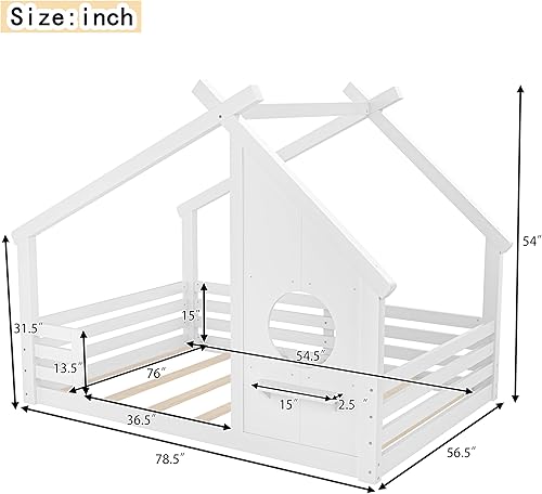 Miniatura 40 de Bellemave Cama individual para niños, cama de madera de pino, camas Montessori para niños, color blanco con estante Blanco,Madera de pino gris,gris
