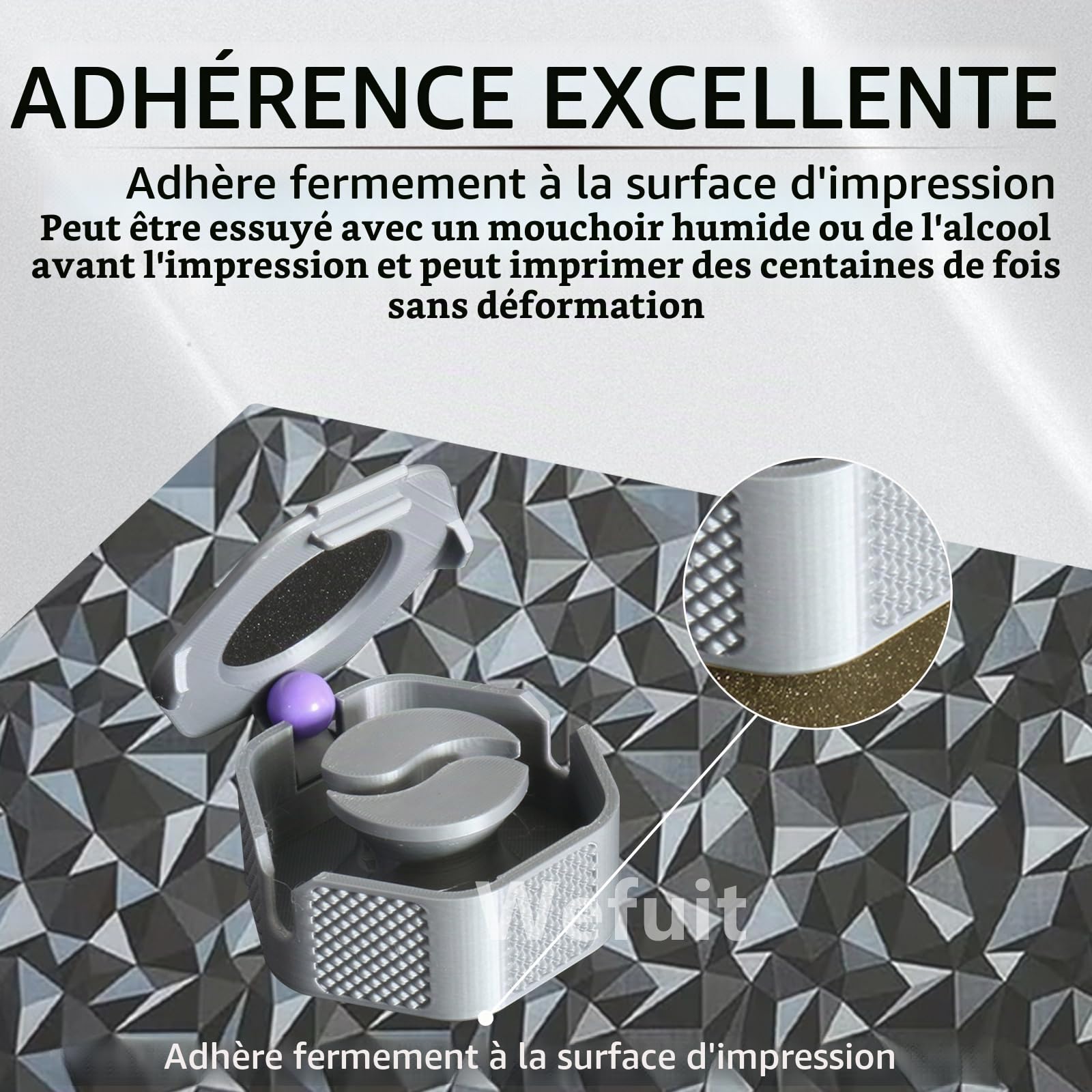 Creality Hi Build Plaque PEO PET 265 x 265 mm, plaque chauffante d'impression double face, plate-forme d'imprimante 3D, flexible et facile à enlever le modèle, plaque en tôle d'acier à ressort
