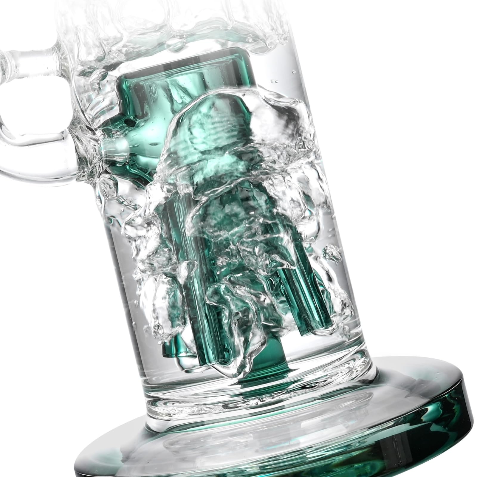 Chillbong 22cm Glasbong avec filtre Octopus, bol de 14,5 mm, Poids 500g, verre résistant artisanal, tuyau de récipient de filtrage - Lake Green
