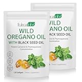 2 Pack Oil of Oregano Softgels, 120 Count 2 in 1 6000mg Oil of Oregano with Black Seed Oil 200mg, Plant Based, Organic Oregano Oil Supplement Capsules, Non-GMO & Immune Support