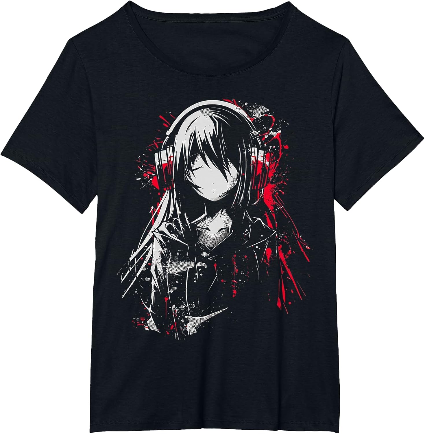 Anime Manga Motif Headphone Artwork Anime T-Shirt image 5