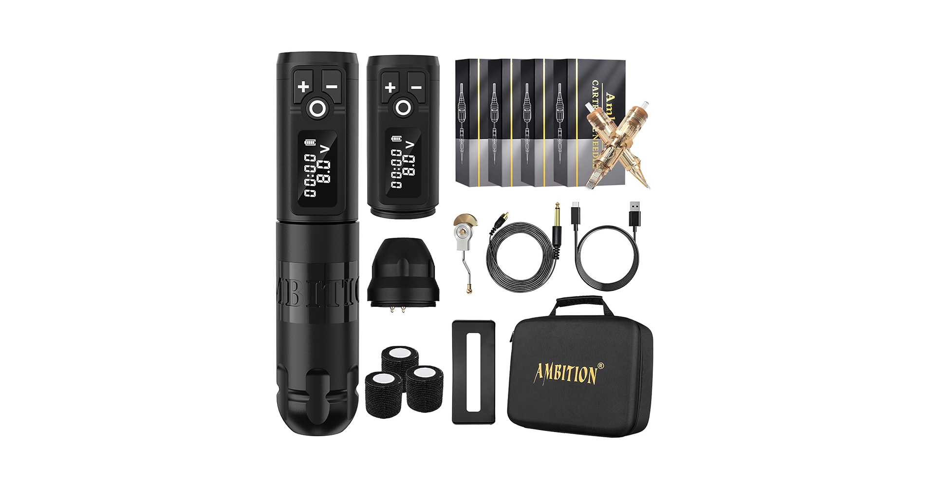 AMBITION Wireless　tattoo machine set　刺青 Tattoo Kit | Ambition Zetton Wireless Tattoo Machine Kit