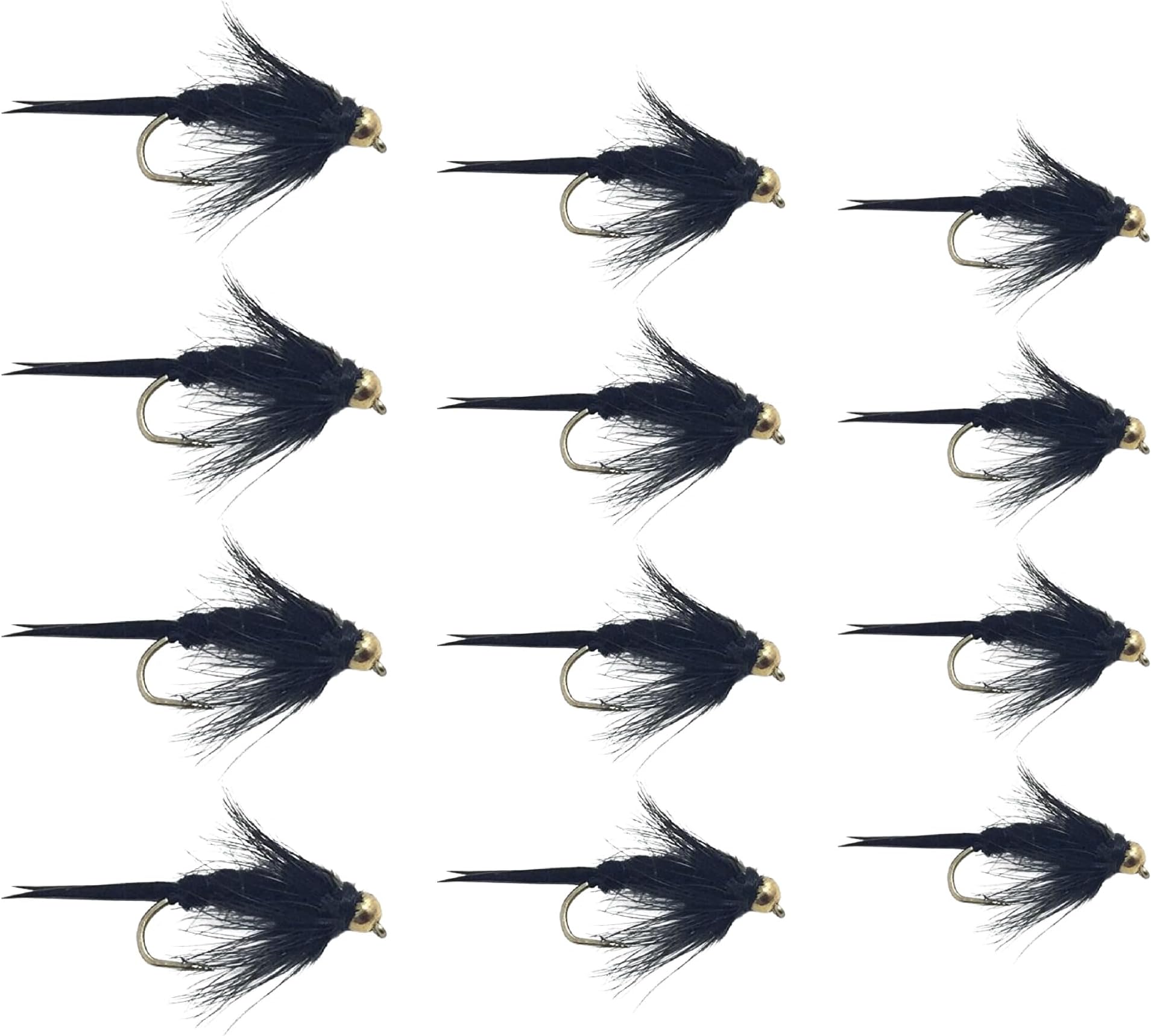 Feeder Creek Fly Fishing Flies | Bead Head and Regular Stonefly Nymphs | 12pc Wet Lures | Trout and Bass Flies | Fly Fishing Assortment