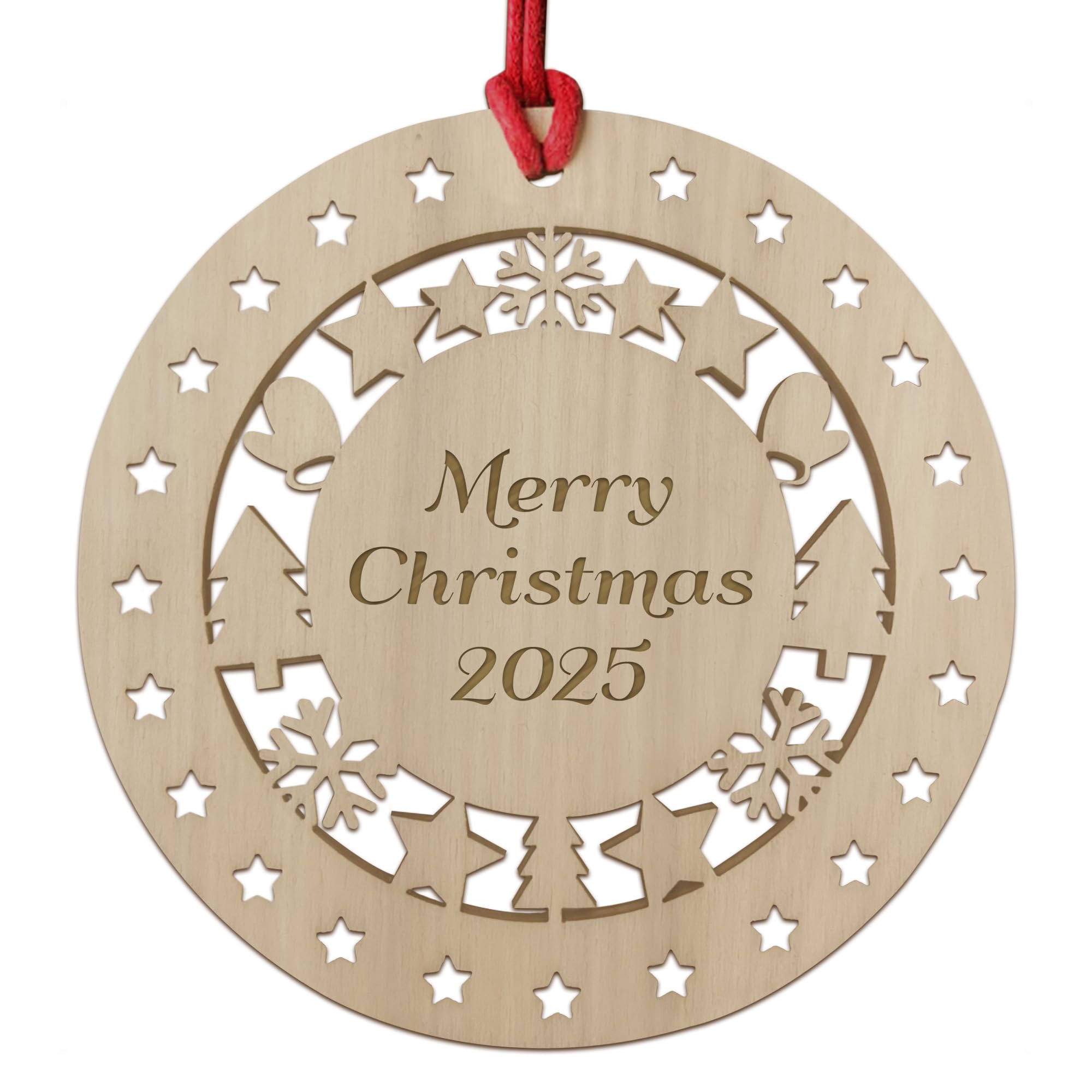 Red Ocean Multicoloured Christmas Tree Decoration Engraved Bauble Merry Christmas 2025 Daughter Son Gift Xmas Bauble