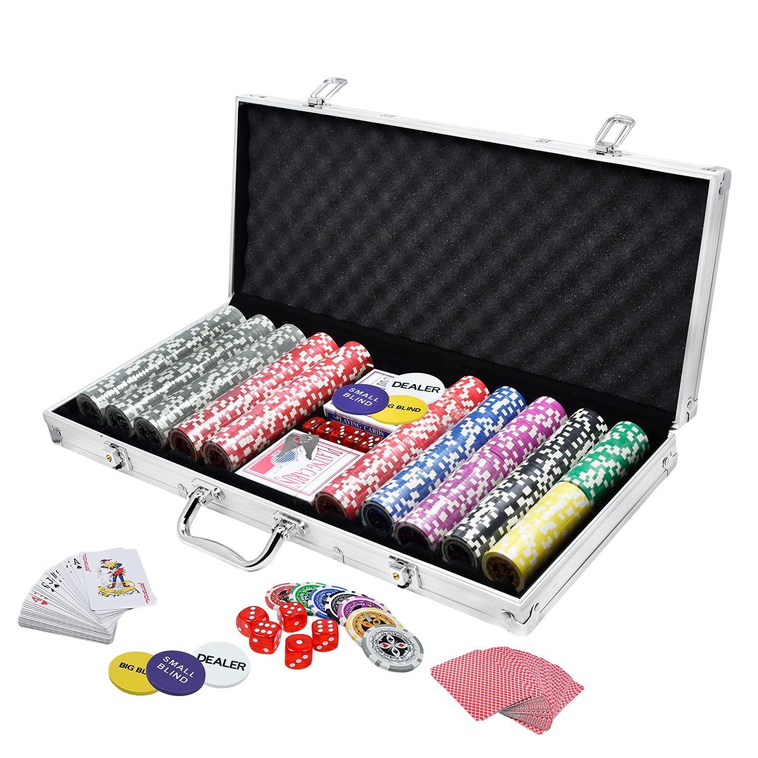 Set Poker VEVOR - 500 Fiches In Argilla, Carte Da Gioco, Valigetta ABS Per Texas Hold'em
