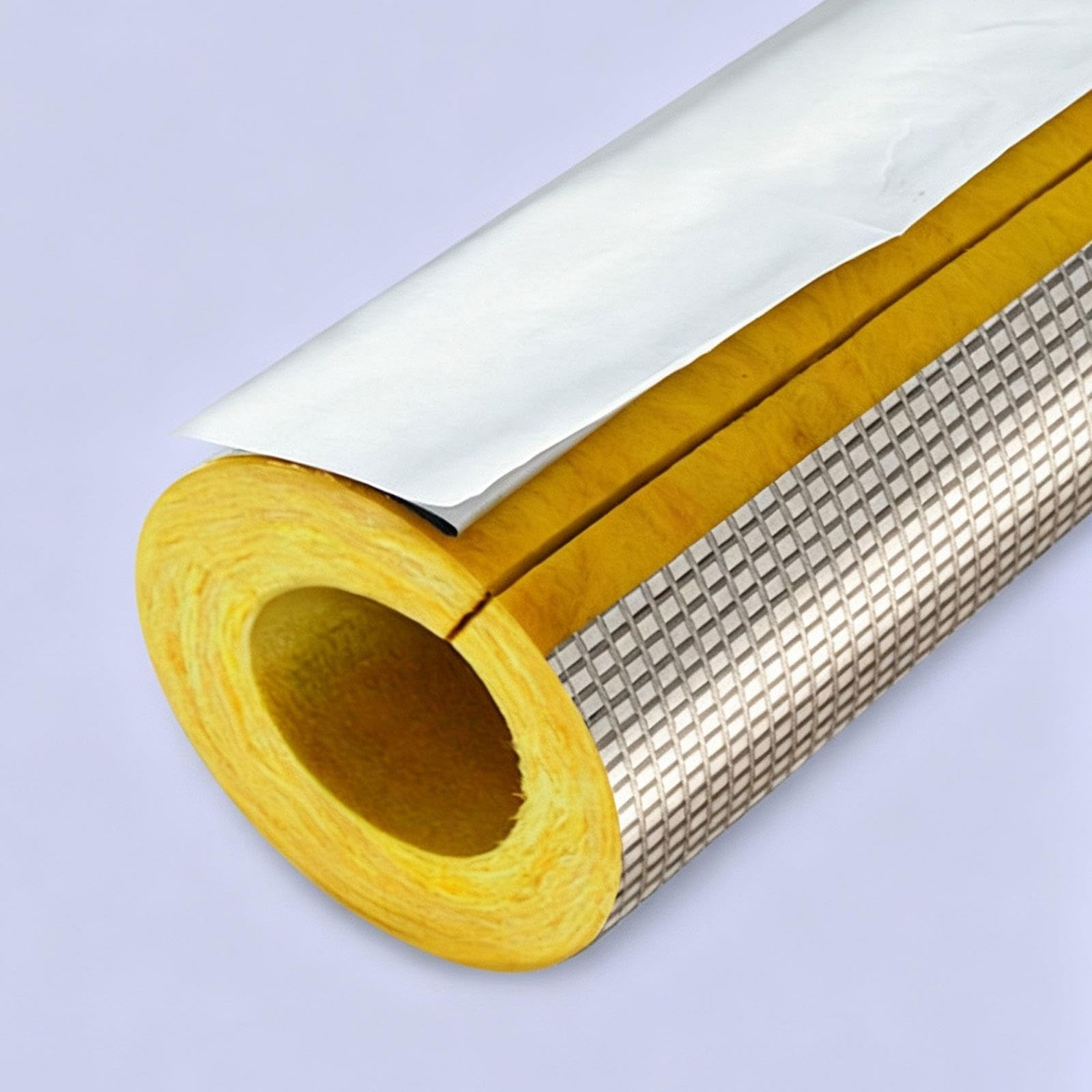 Tubo isolanti in foglio di alluminio Lana di vetro Materiali isolanti